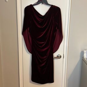Burgundy drape dress